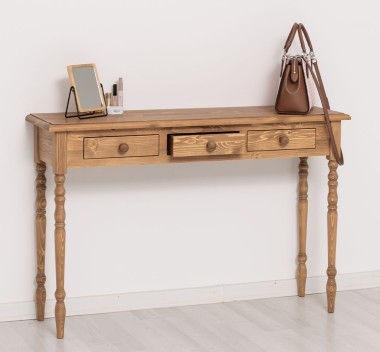 Console with turned legs, 3 drawers