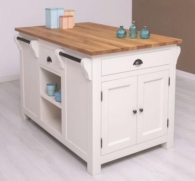 Kitchen island, oak top