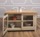 Kitchen island with 2 doors, oak top