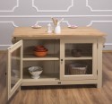 Kitchen island with 2 doors, oak top