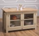 Kitchen island with 2 doors, oak top