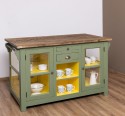 Kitchen island with doors and bottle compartment