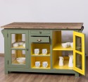 Kitchen island with doors and bottle compartment