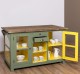 Kitchen island with doors and bottle compartment