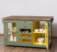 Kitchen island with doors and bottle compartment