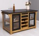 Kitchen island with doors and bottle compartment