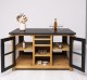 Kitchen island with doors and bottle compartment