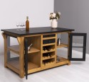 Kitchen island with doors and bottle compartment