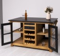 Kitchen island with doors and bottle compartment