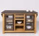 Kitchen island with doors and bottle compartment