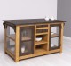 Kitchen island with doors and bottle compartment