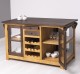 Kitchen island with doors and bottle compartment