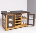 Kitchen island with doors and bottle compartment