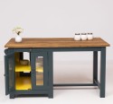 Kitchen island with table, oak top