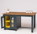 Kitchen island with table, oak top