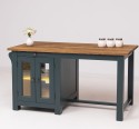 Kitchen island with table, oak top