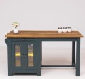 Kitchen island with table, oak top