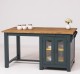 Kitchen island with table, oak top