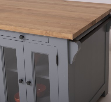 Kitchen island with table, oak top