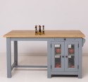 Kitchen island with table, oak top