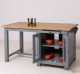 Kitchen island with table, oak top