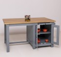 Kitchen island with table, oak top