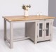 Kitchen island with table, oak top