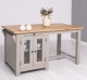 Kitchen island with table, oak top