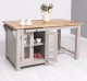 Kitchen island with table, oak top