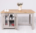 Kitchen island with table, oak top