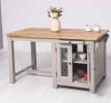 Kitchen island with table, oak top