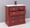 Chest Of Drawers With 2 Narrow Drawers + 3 Wide Drawers - Color Top_P080 - Color Corp_P029 - DOUBLE COLORED