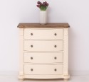 4 bulging drawers chest, oak top