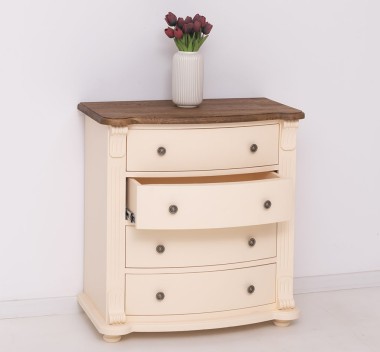 4 bulging drawers chest, oak top