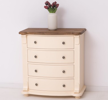 4 bulging drawers chest, oak top