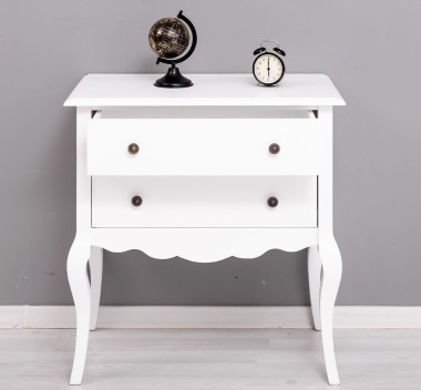 Console with curved legs, 2 drawers with metal rails - Color_P004 - PAINT