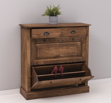 Shoe cabinet 2 doors and 2drawers, oak