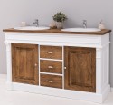 Oak bathroom cupboard 2 wash basins, without sink, oak