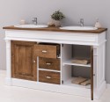 Oak bathroom cupboard 2 wash basins, without sink, oak