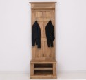 Hallway coat hanger with 2 open shelves, oak