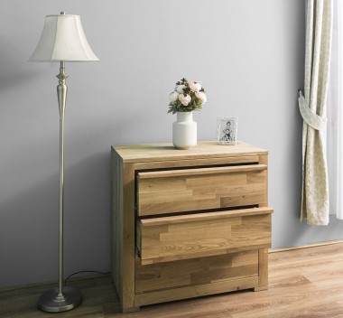 Chest of three drawers Wild Oak, drawers on metal rails