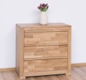 Chest of three drawers Wild Oak, drawers on metal rails