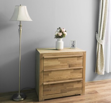 Chest of three drawers Wild Oak, drawers on metal rails