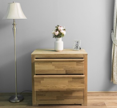 Chest of three drawers Wild Oak, drawers on metal rails