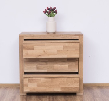 Chest of three drawers Wild Oak, drawers on metal rails