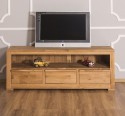 TV cabinet with three  drawers Wild Oak, drawers on metal rails