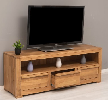 TV cabinet with three  drawers Wild Oak, drawers on metal rails