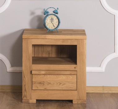 Bedside table with 1 drawers Wild Oak drawer on metal rail