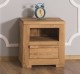 Bedside table with 1 drawers Wild Oak drawer on metal rail