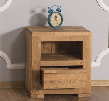 Bedside table with 1 drawers Wild Oak drawer on metal rail